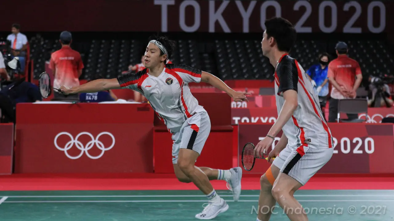 Foto: Angkat Koper dari Olimpiade Tokyo 2020, Pasangan Marcus/Kevin Dipaksa Tunduk oleh Pasangan Malaysia di Babak Perempatfinal