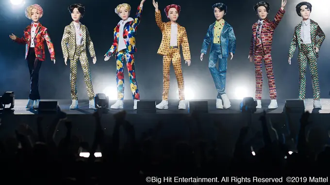 Boneka BTS dari Mattel (Twitter/ @Mattel - https://twitter.com/Mattel/status/1110397479344918530)