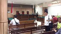Suasana ruang sidang peninjauan kembali Basuki Tjahaja Purnama atau Ahok di PN Jakarta Utara. (Liputan6.com/Muhammad Radityo Priyasmoro)