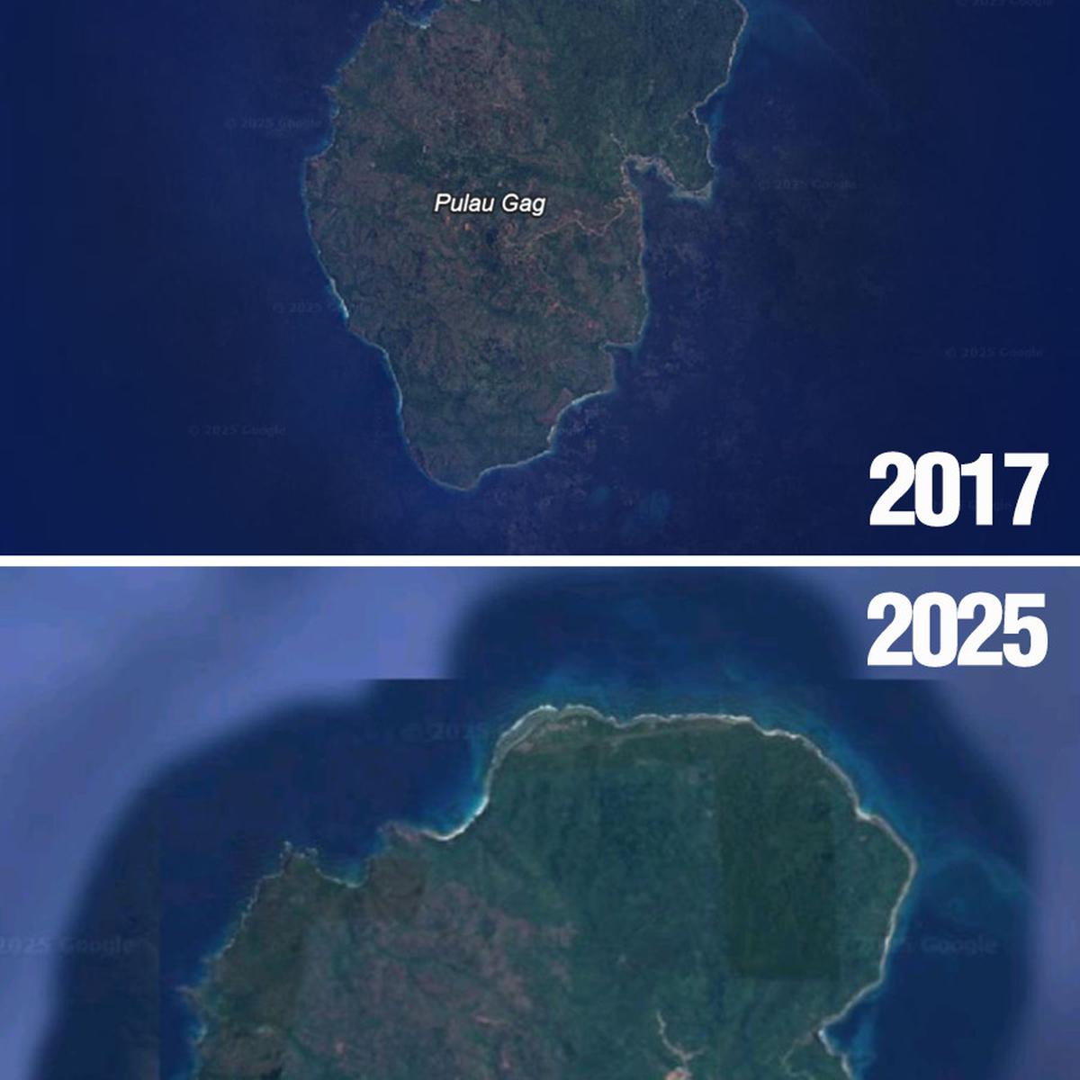 Potret Perubahan Pulau Gag Raja Ampat Akibat Tambang Nikel, Alam Hijau Kini Jadi Cokelat