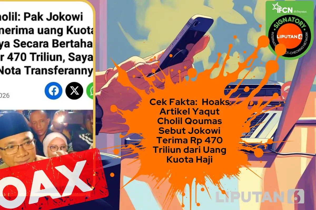 Cek fakta artikel Yaqut Cholil Qoumas sebut Jokowi terima uang kuota haji Rp 470 triliun