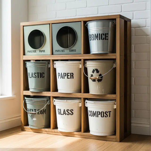 Tempat Sampah Estetik dari Ember Bekas (Gemini AI)