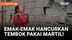Rumahnya Longsor, Emak-emak di Serang Hancurkan Tembok Pabrik!