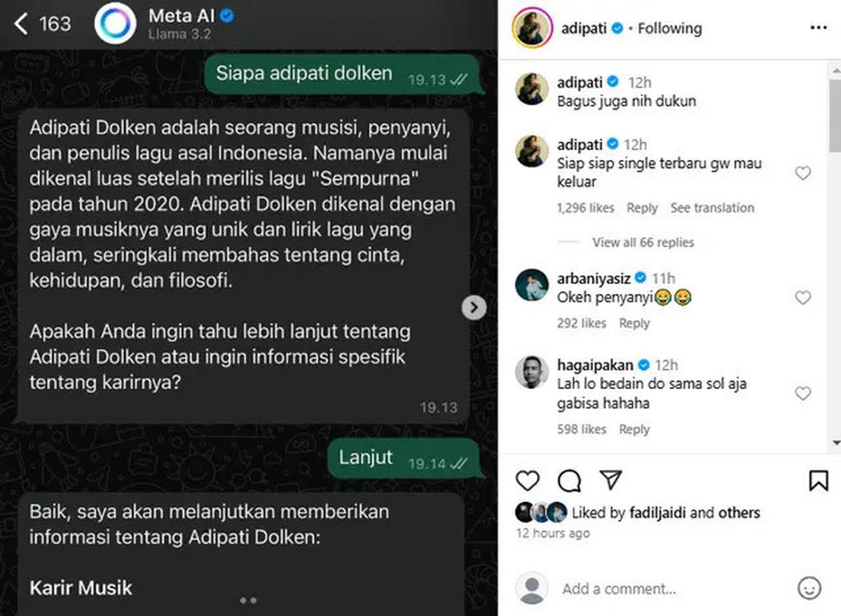 Chat 10 Artis dengan Meta AI Ini Jawabannya Halu, Bikin Ngakak