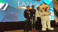 CMO Lazada Indonesia, Ahmad Alkatiri di Press Conference Lazada Business Performance di Jakarta, Rabu (17/1/2018). Liputan6.com/Corry Anestia