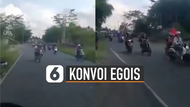 VIDEO: Konvoi Egois, Pengguna Jalan Sampai Berhenti di Tepi Jalan
