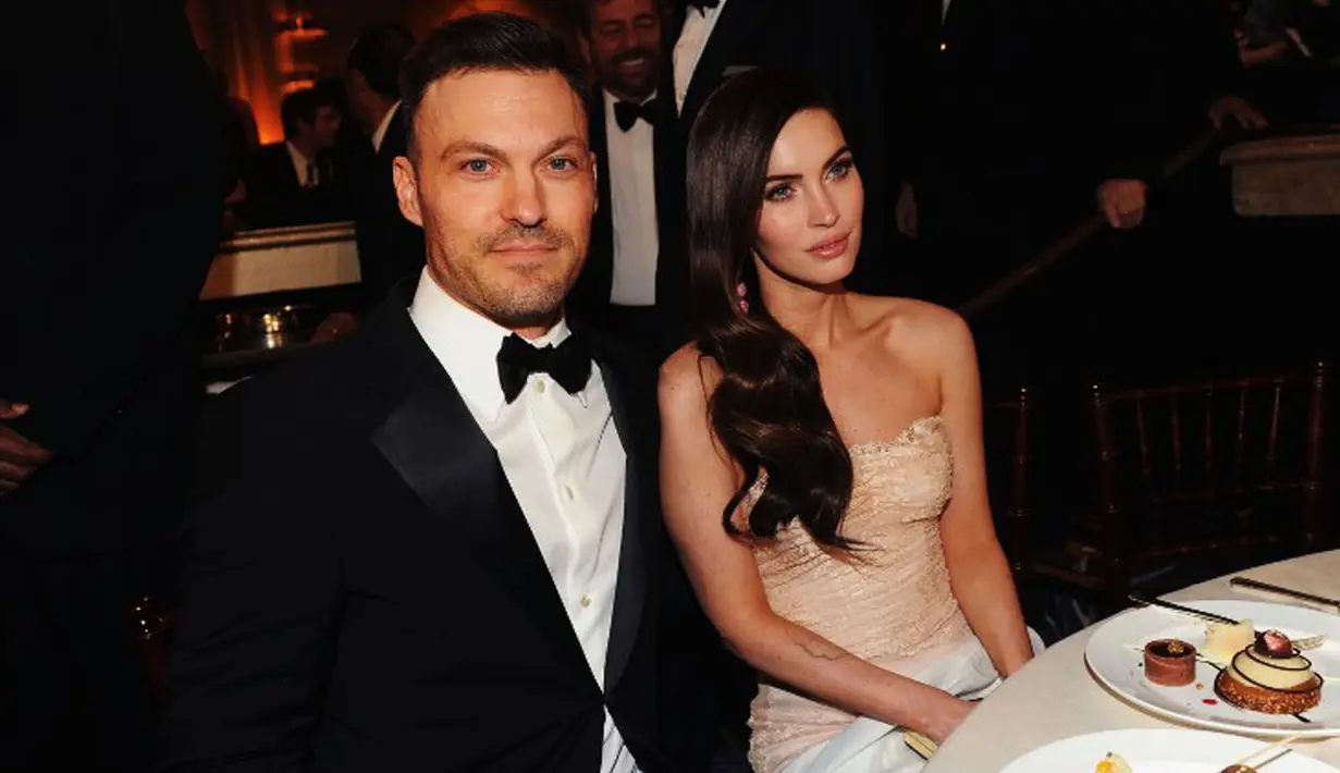 Megan Fox dan Brian Austin Green menghadiri penghargaan Golden Globe di Beverly Hills. Foto diambil 13 Januari 2013. Pasangan yang beda usia 13 tahun itu memutuskan bercerai setelah lima tahun menikah. ( Kevin Winter/Getty Images/AFP)