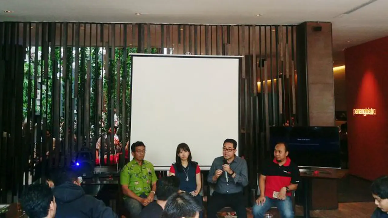 Smartfren menggelar sesi tanya jawab usai melakukan uji coba layanan VoLTE roaming ke luar negeri, pada Kamis (15/4/2016).
