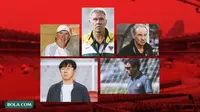 Kolase - STY, Luis Milla, Alfred Riedl, Wim Rijsbergen, Peter White (Bola.com/Adreanus Titus)