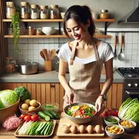 Cara Membuat  Gado-Gado Sehat ala Makan Bergizi Gratis | copyright ChatGPT/AI