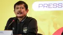 <p>Direktur Teknik PSSI, Indra Sjafri memberikan keterangan kepada media terkait kondisi terbaru Timnas Indonesia U-17 selama Piala Dunia U-17 2023 yang berlangsung di Information Center Piala Dunia U-17, Grand Swiss-Belhotel, Jalan Bintoro, Surabaya, Sabtu (11/11/2023). (Bola.com/Bagaskara Lazuardi)</p>