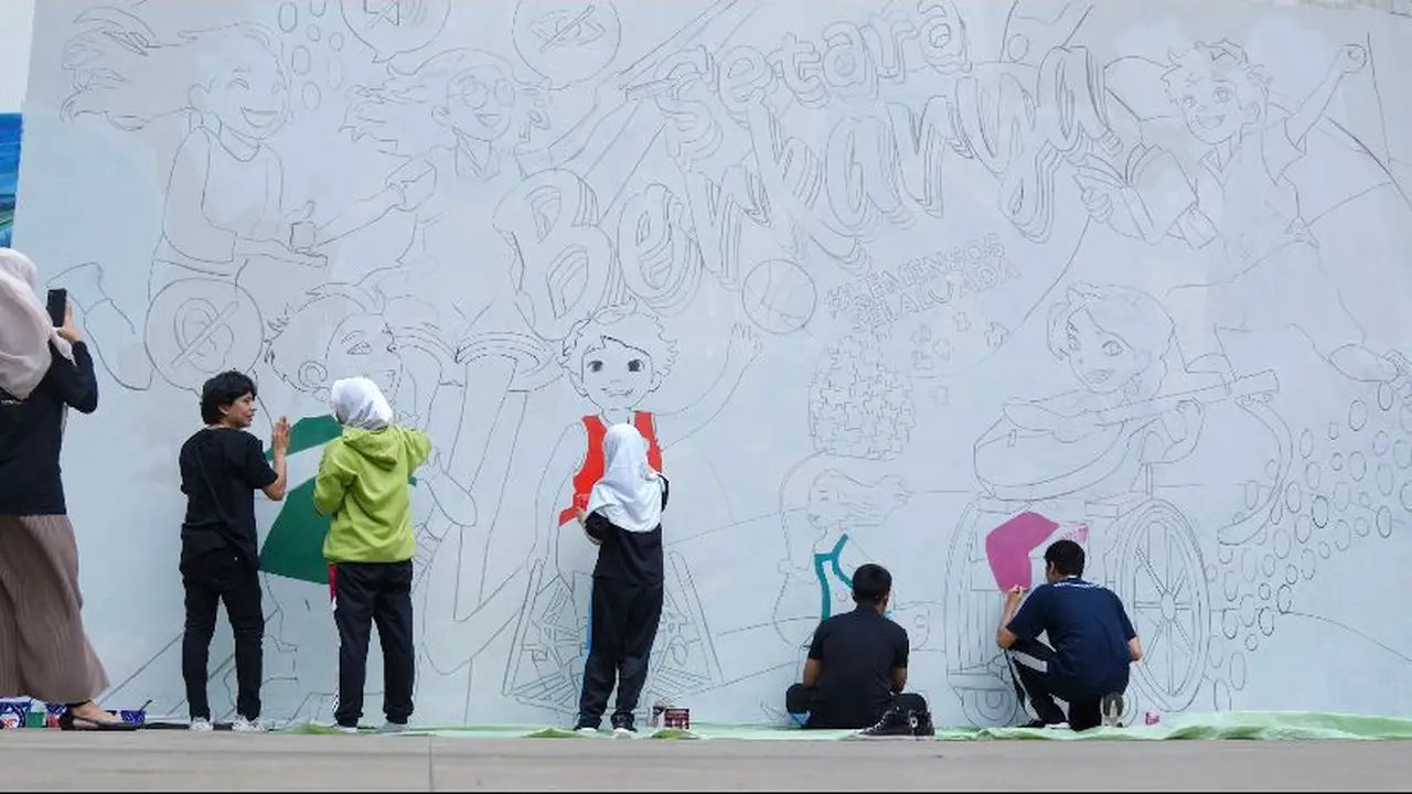 Kemensos mengadakan pra-acara bertajuk “Live Mural #SetaraBerkarya” di Taman Ismail Marzuki sejak tanggal 25 November 2024 (Istimewa)