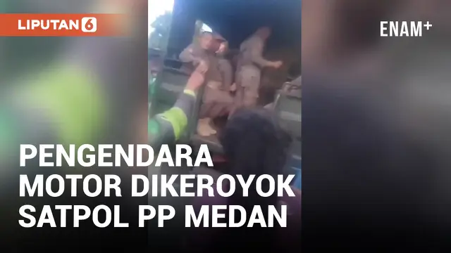 Satpol PP Medan Keroyok Pengendara Motor