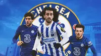 Chelsea - Marc Cucurella dikelilingi Marcos Alonso dan Ben Chilwell (Bola.com/Adreanus Titus)