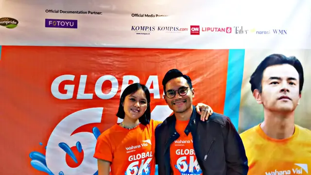 Rino Soedarjo dan Tara Dermawan, dua ambassador ‘Global 6K Water For Sumba' oleh Wahana Visi Indonesia.