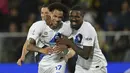 Gol-gol Nerazzurri dicetak oleh Davide Frattesi, Marko Arnautovic, Tajon Buchanan, Lautaro Martinez, dan Marcus Thuram. (Alfredo Falcone/LaPresse via AP)