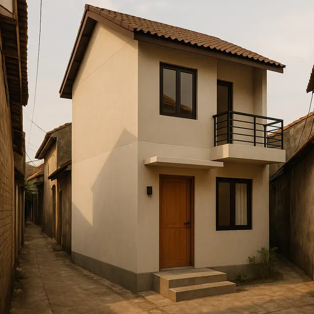 Model Rumah 2 Lantai Rp 100 Juta di Gang