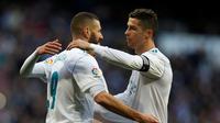 Karim Benzema dan Cristiano Ronaldo (AP Photo/Francisco Seco)
