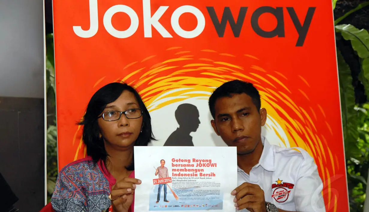 Persatuan Relawan Indonesia akan melakukan aksi bersih-bersih bersama di seluruh Indonesia dalam rangka memperingati ulang tahun Joko Widodo yang ke-53 pada 21 Juni, Jakarta, Jumat (20/6/14). (Liputan6.com/Miftahul Hayat)