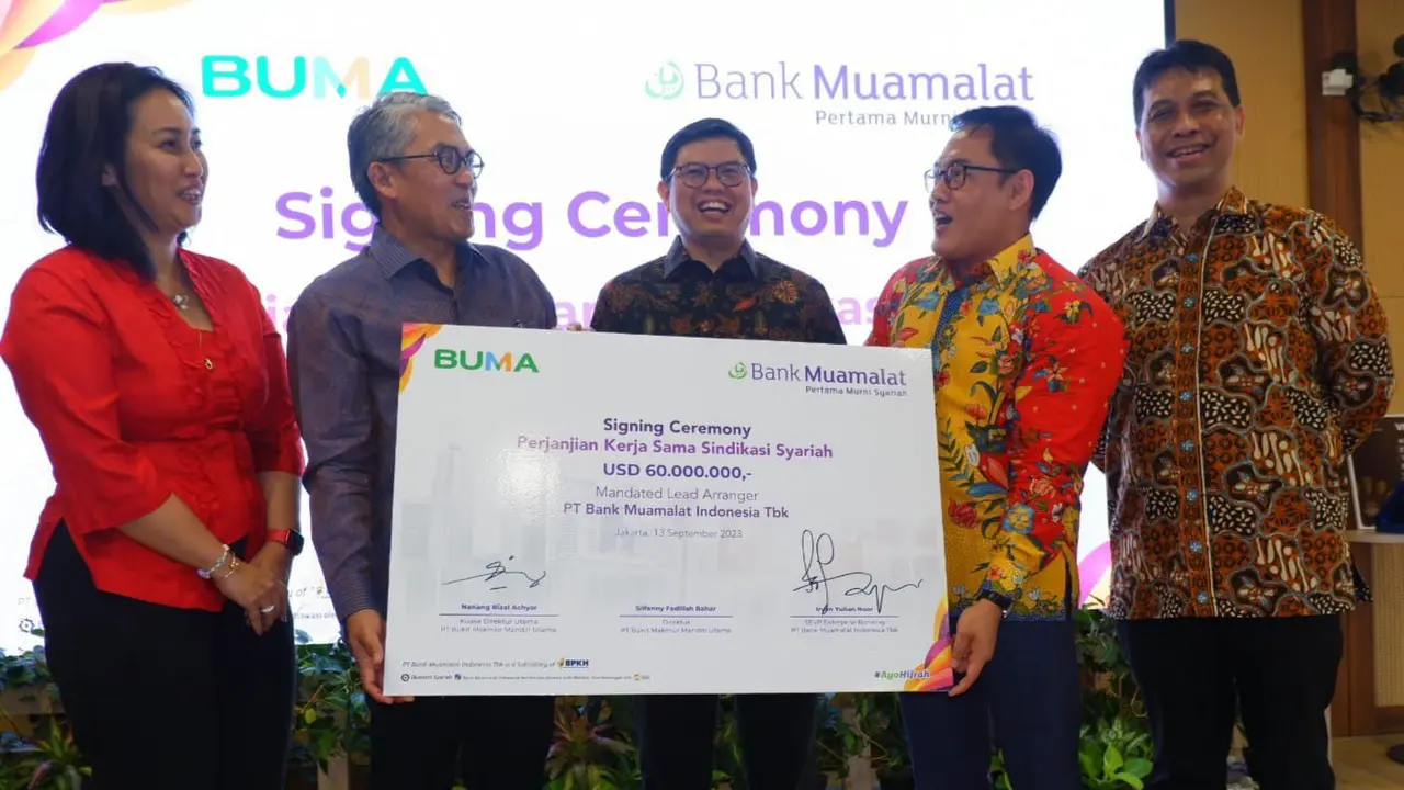 Bank Muamalat berpartisipasi dalam fasilitas pembiayaan USD 50 Juta  kepada PT Bukit Makmur Mandiri Utama,Pembiayaan ini akan berlangsung selama lima tahun hingga 2028. (Dok Muamalat)