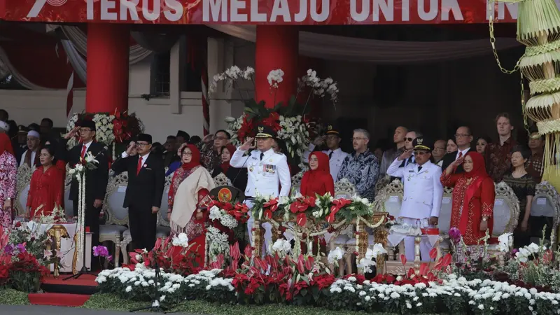 Perayaan Upacara HUT Ke-78 Kemerdekaan RI di Jatim tahun lalu. (Istimewa)