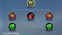 Item Guardian's Helmet untuk Hero Tank Mobile Legends. (Screenshot: Mobile Legends)