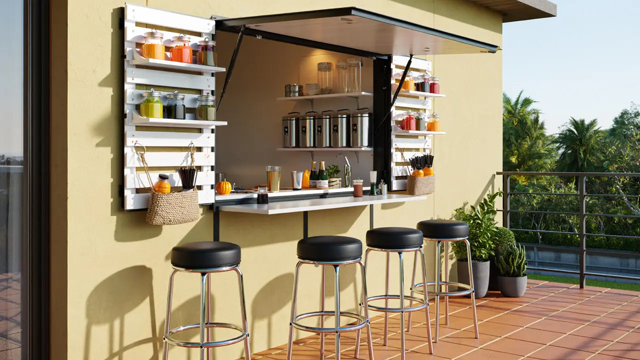 Desain Warung Es Jus di Teras Rumah