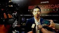 Bambang Pamungkas dalam konferensi pers #BEPE20Bicara, Rabu (20/4/2016) di Senayan. (Liputan6.com/Risa Kosasih)