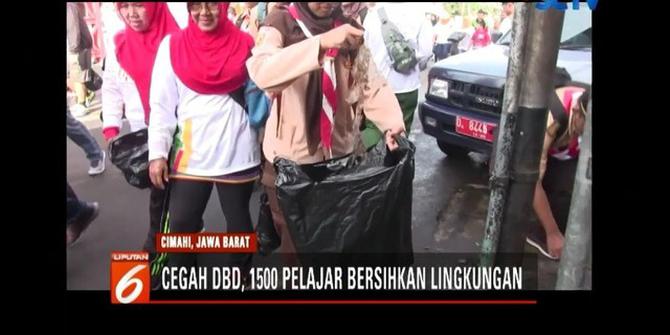 Kepolisian Cimahi Ajak 1.500 Pelajar Bersihkan Lingkungan Cegah DBD