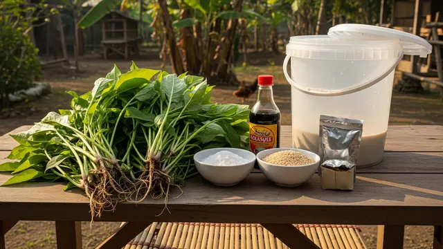 Cara Fermentasi Bayam Liar di Halaman untuk Pakan Ayam Kampung