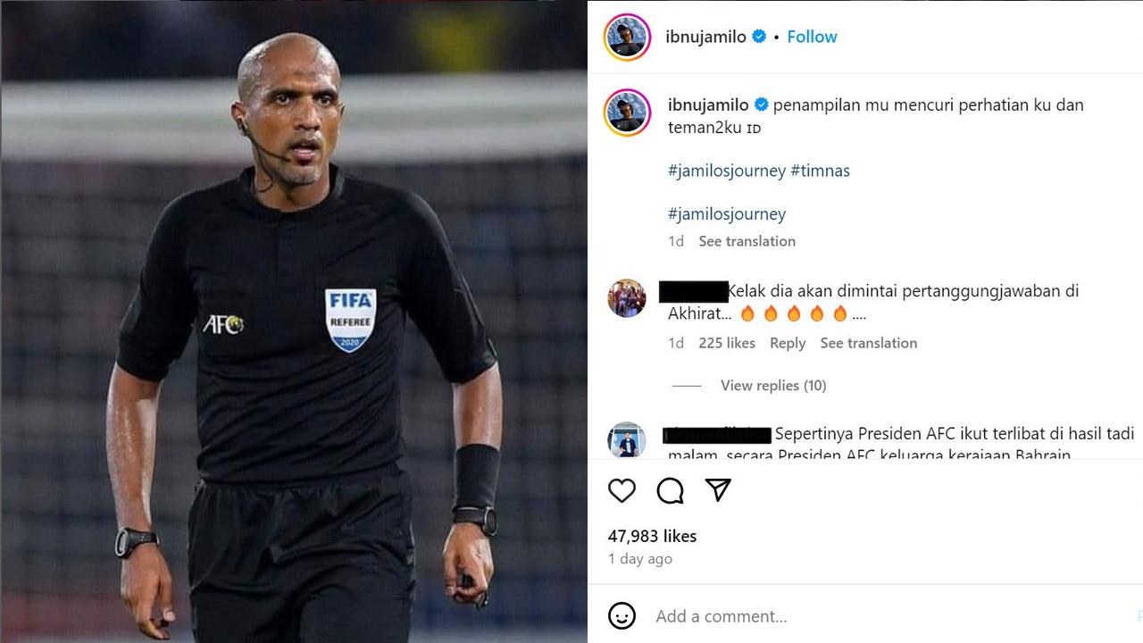 Deretan Artis Ikut Kesal dengan Wasit Pertandingan Bahrain vs Indonesia, Pak Muh: Tugas Dari Mana, Botak!