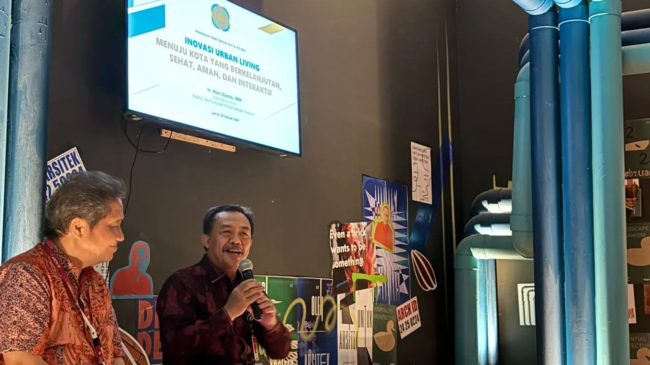 Yusharto pada diskusi "Mendorong Pemerintah Daerah dalam Inovasi Pengembangan Urban Living yang Toleran terhadap Keberlanjutan Lingkungan Hidup, Kesehatan, Ketertiban, Keamanan, dan Kenyamanan Masyarakat" di ICE BSD, Jumat, 23 Februari 2024. (Istimewa)