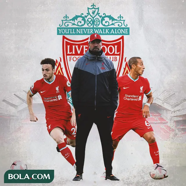 Liverpool - Diogo Jota, Jurgen Klopp, Thiago Alcantara