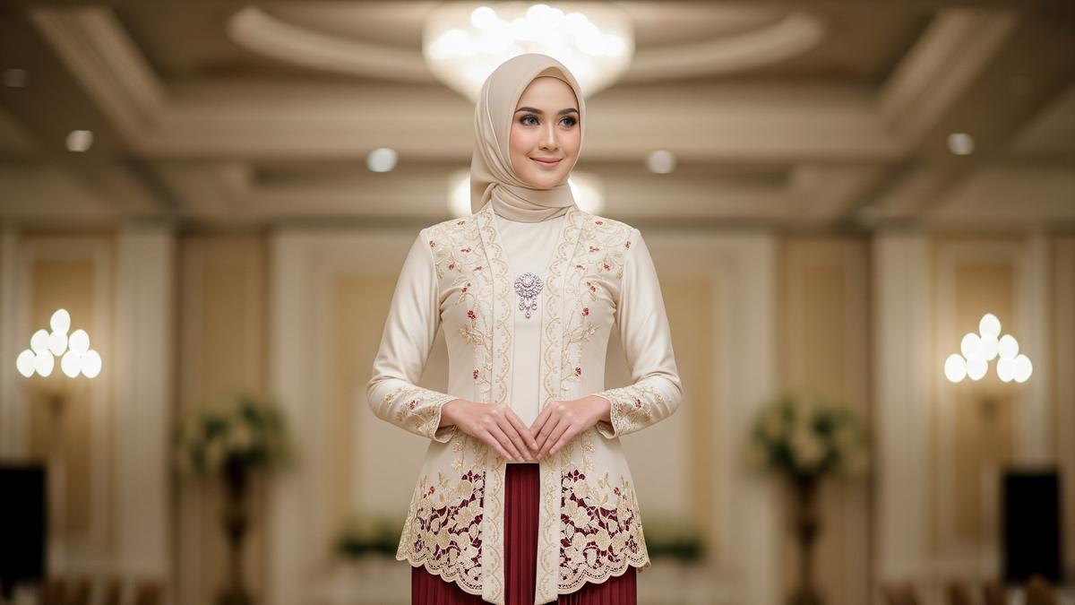 8 Inspirasi Model Kebaya Modern dengan Rok Plisket di 2025, Stylish Kekinian