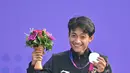 Sanggoe berhak mendapat medali perak dengan mengemas 200,63 poin. (Photo by Hector RETAMAL / AFP)