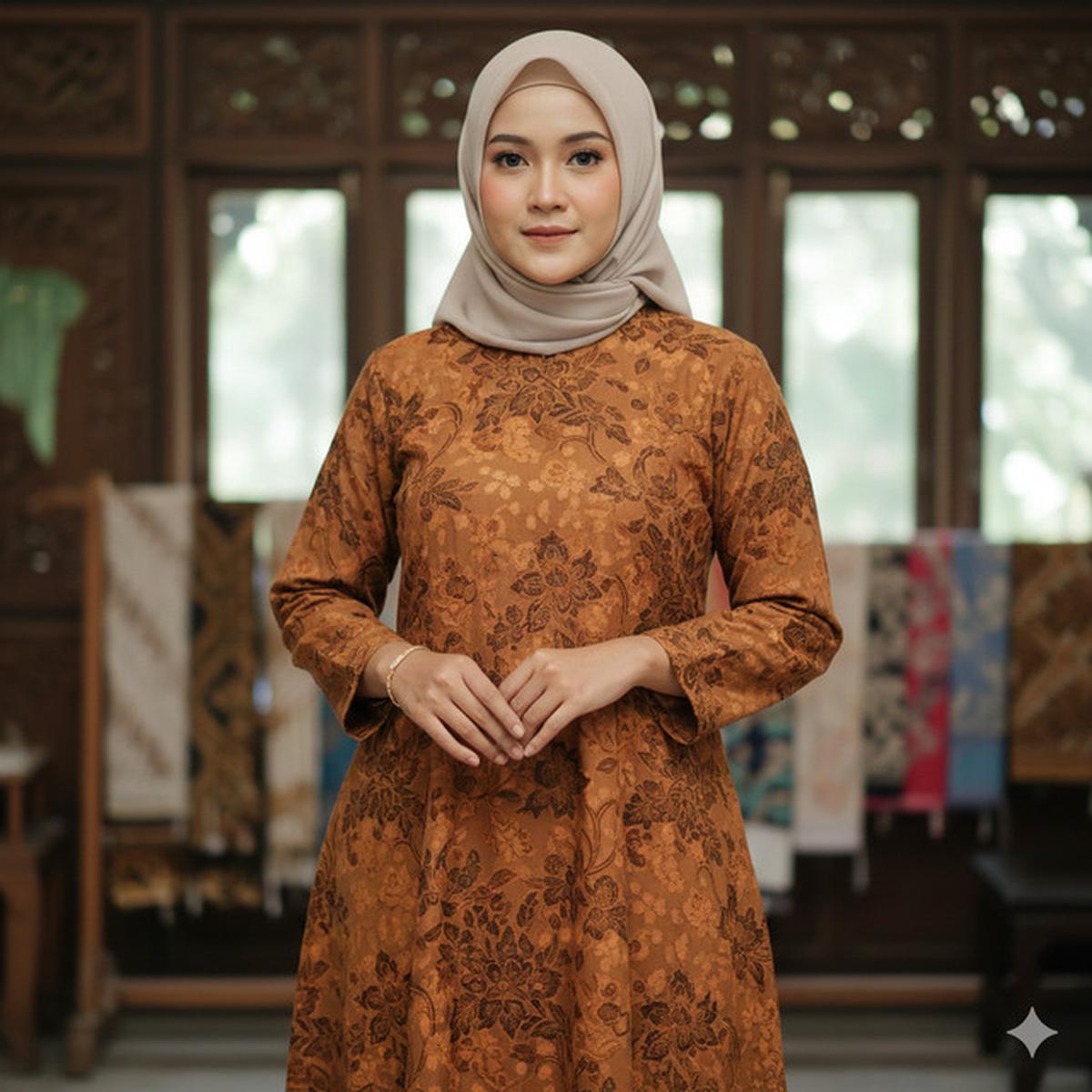10 Gamis Batik Brokat Warna Netral Favorit 2026, Cocok untuk Berbagai Acara