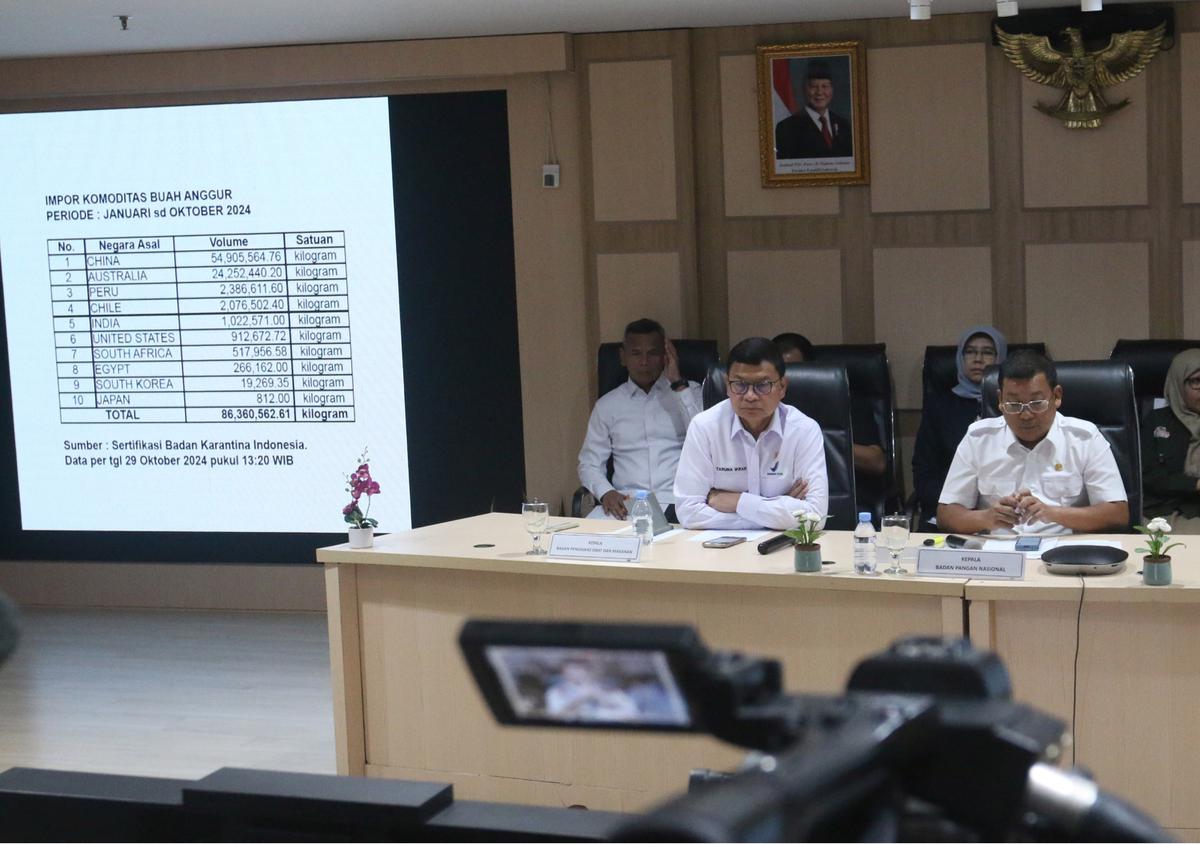 BPOM dan Bapanas konpres soal anggur shine muscat