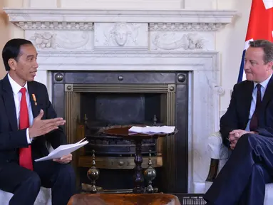 Presiden Joko Widodo (Jokowi) melakukan pertemuan dengan Perdana Menteri Kerajaan Inggris, David Cameron di Kantor Perdana Menteri di Kawasan Downing Street 10, Kota London, Selasa (19/4/2016). (Foto: Laily Rachev/ Setpres) 