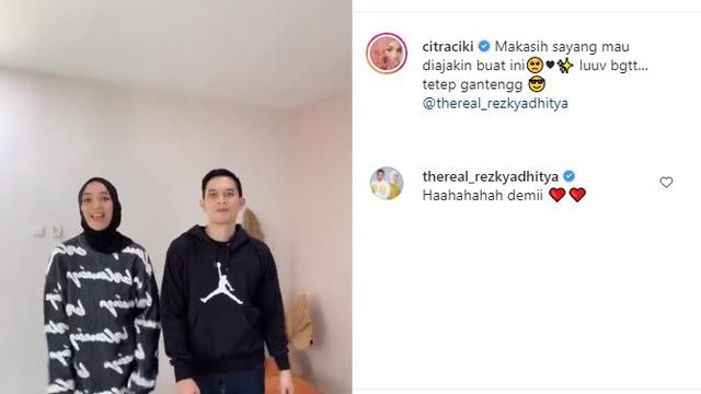 Citra Kirana - Rezky Aditya (Foto: Instagram/@citraciki)