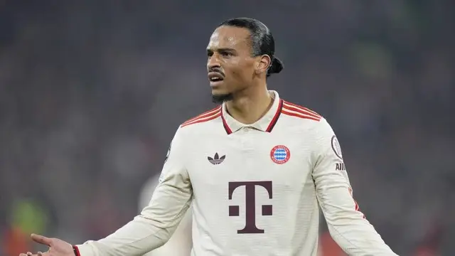 Pemain Bayern Munchen Leroy Sane. (c) AP Photo/Matthias Schrader