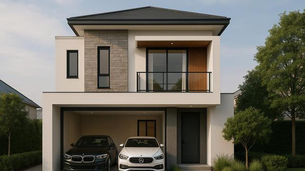 8 Inspirasi Desain Rumah 6x12 dengan Garasi 2 Mobil, Ide Hunian Menarik 2025