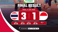 Hasil SEA V League 2025: Timnas Voli Putra Indonesia Dipecundangi Thailand