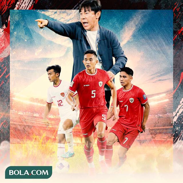 Timnas Indonesia - Shin Tae-yong Dikelilingi Marselino Ferdinan, Pratama Arhan, dan Rizky Ridho