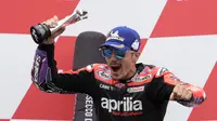 Untuk pertama kalinya sejak tahun lalu, Maverick Vinales kembali meraih podium. (AP/Peter Dejong)