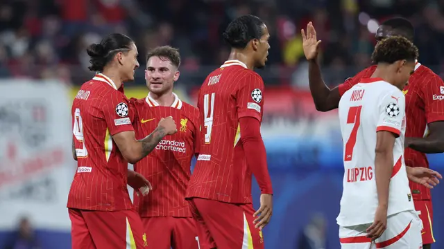 Liga Champions 2024/2025: Melawat ke Leipzig, Liverpool Amankan Poin Penuh