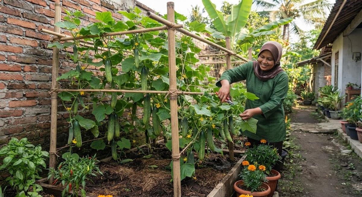 6 Tips Menanam Timun agar Berbuah Lebat, Perhatikan Air dan Nutrisi