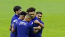 Pemain Amerika Serikat saat sesi latihan jelang melawan Meksiko pada pertandingan kualifikasi Piala Dunia 2022 di Stadion Azteca, Mexico City, Meksiko, 23 Maret 2022. (AP Photo/Eduardo Verdugo)