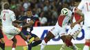 Hingga laga usai skor tetap bertahan 1-1 meskipun beberapa kali Kylian Mbappe memiliki peluang untuk mencetak gol. (AP/Aurelien Morissard)