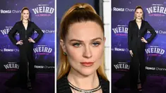 Foto kolase Evan Rachel Wood saat menghadiri pemutaran perdana film "Weird: The Al Yankovic Story" di Alamo Drafthouse Cinema Downtown Brooklyn di New York pada Selasa, 1 November 2022. (AFP Photo)