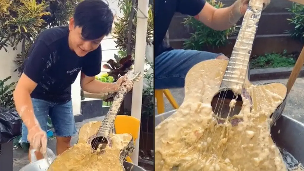 Viral Aksi Youtuber Bikin Gitar Goreng Geprek, Tuai Komentar Netizen